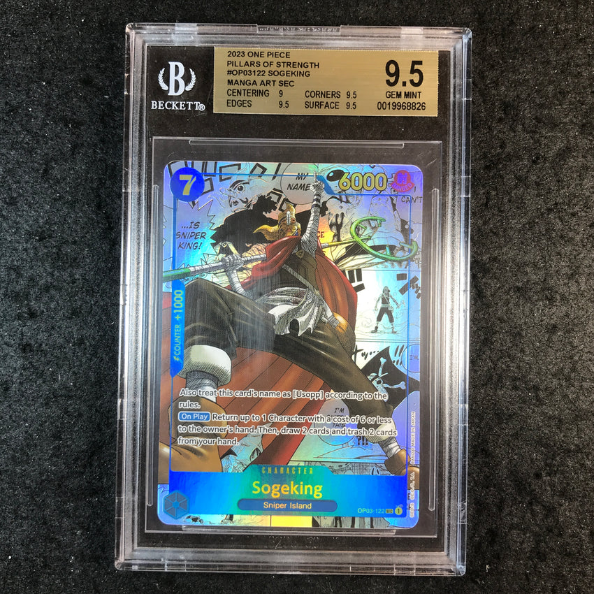 BGS 9.5 Sogeking - OP03-122 - One Piece Manga SSP Pillars of Strength 826