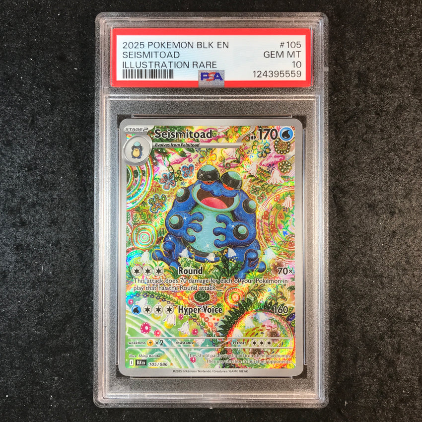 PSA 10 Seismitoad - 105/086 - Illustration Rare Pokemon Black Bolt 559