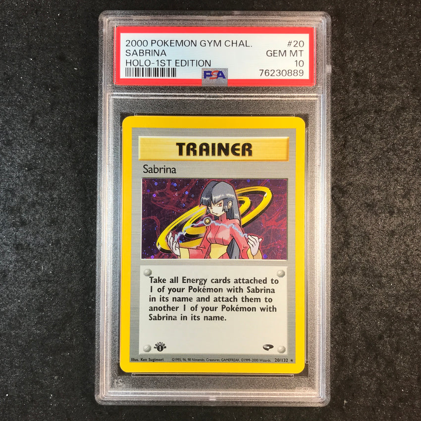 PSA 10 Sabrina - 20/132 - Pokemon 2000 Holo Gym Challenge 1st Edition 889