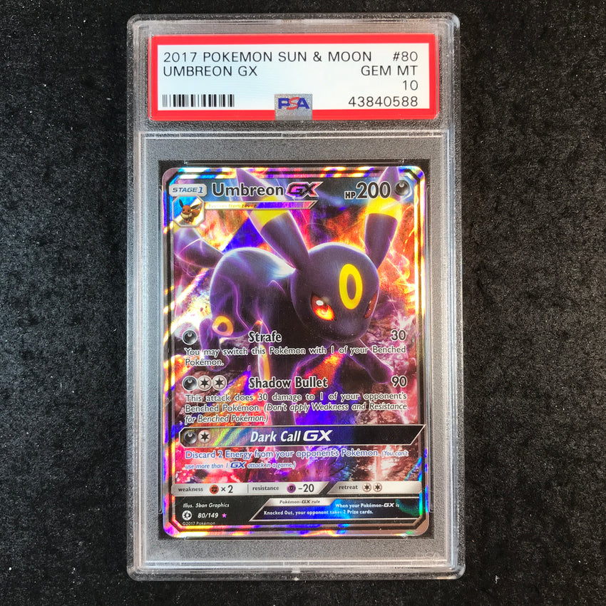 PSA 10 Umbreon GX - 80/149 - Sun & Moon Base Set 588