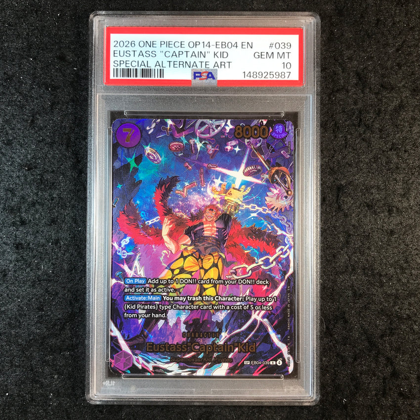 PSA 10 Eustass Captain Kid EB04-039 SP - OP14 Special Alternate Art 987
