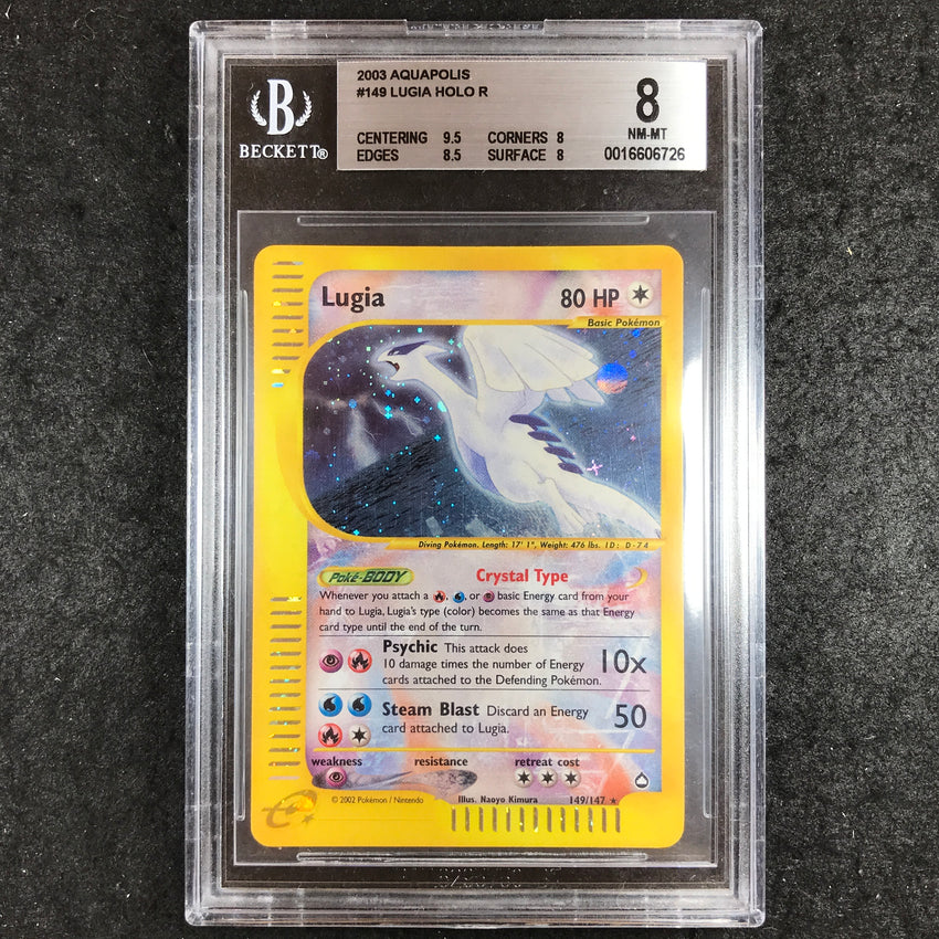 BGS 8 Crystal Lugia - 149/147 - Holo Secret Pokemon 2003 Aquapolis 726