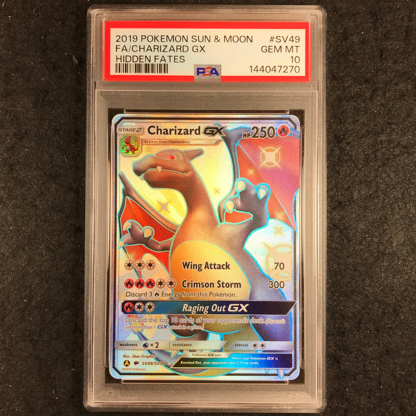 PSA 10 Charizard GX - SV49/SV94 - Shiny Vault Pokemon Hidden Fates 270