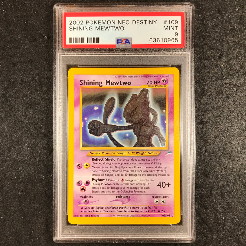 PSA 9 Shining Mewtwo - 109/105 - Pokemon 2002 Neo Destiny 965