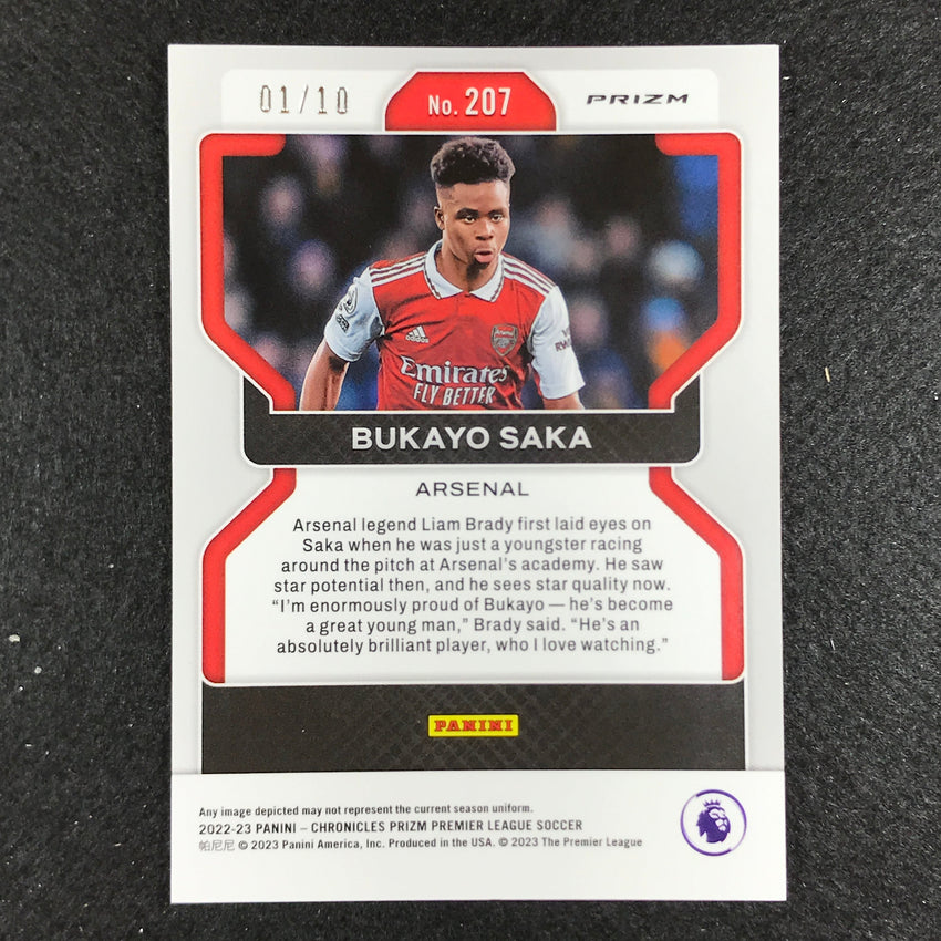 2022-23 Chronicles Epl Bukayo Saka Prizm Gold 1/10