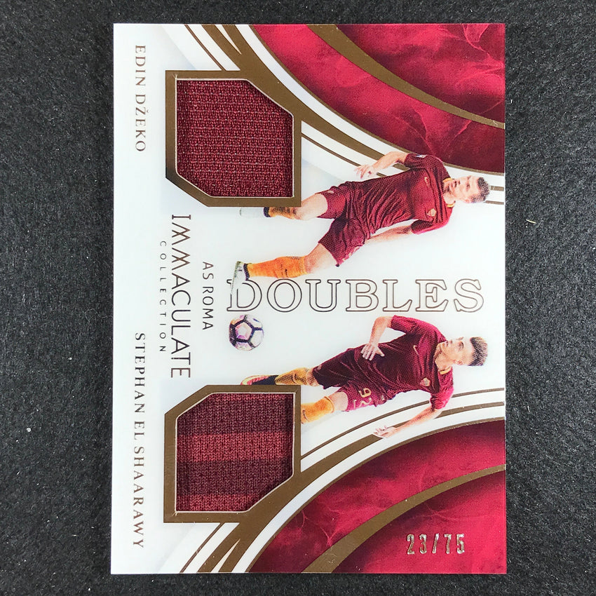 2017 Immaculate Edin Dzeko El Shaarawy Team Doubles Memorabilia Relic 23/75