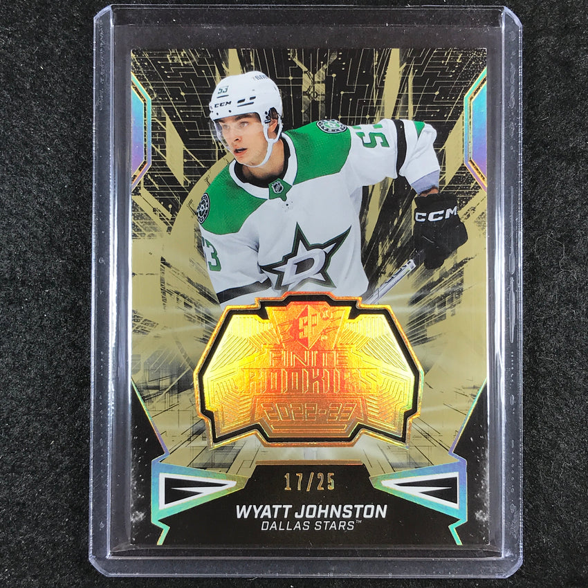 2022-23 SPx NHL WYATT JOHNSON Finite Rookies Gold Spectrum 17/25