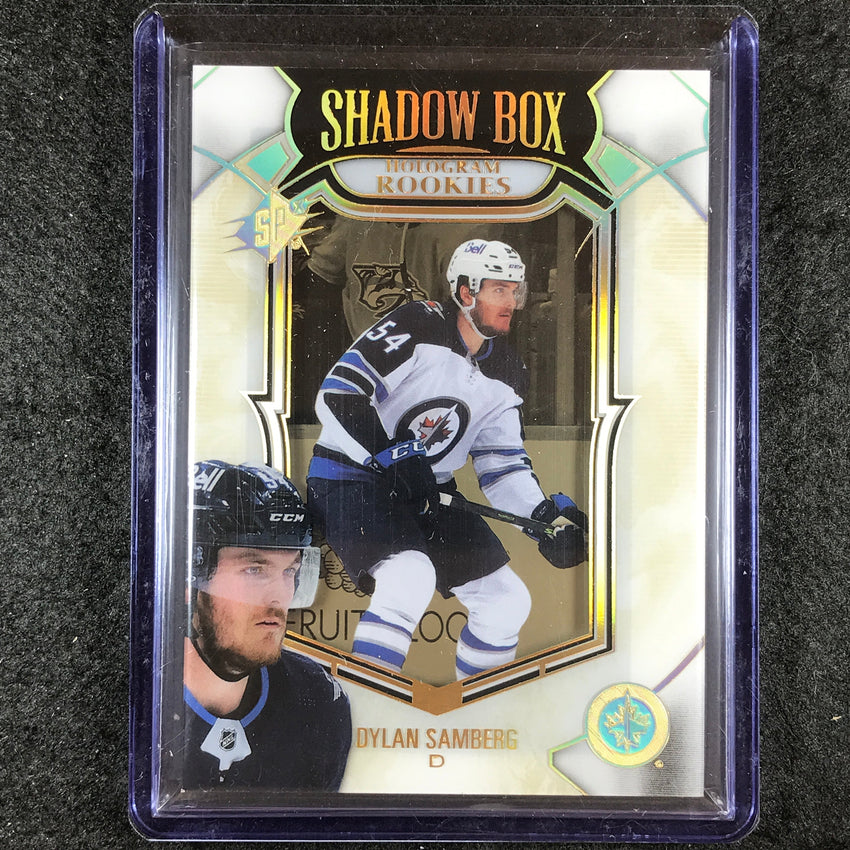2022-23 SPx NHL DYLAN SAMBERG Shadow Box Hologram Rookie Gold Spectrum 8/99