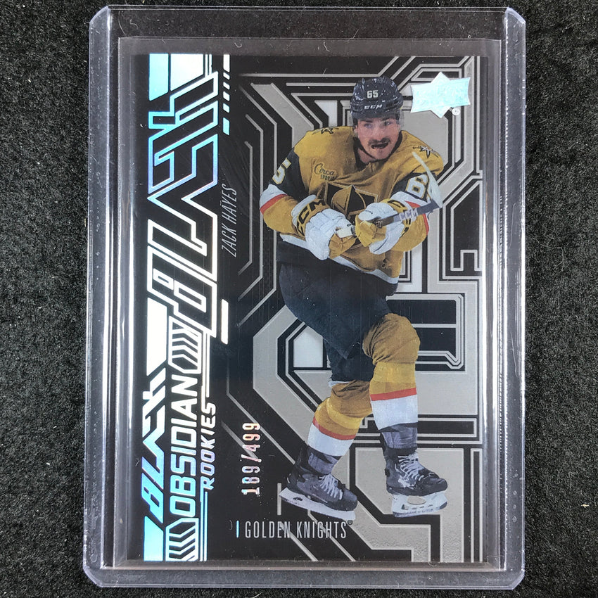 2022-23 SPx NHL ZACK HAYES UD Black Obsidian Rookie Base 189/499 #49