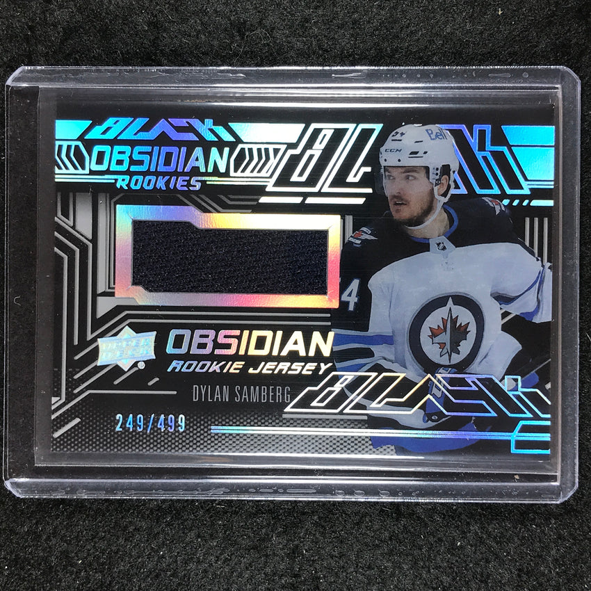 2022-23 SPx NHL DYLAN SAMBERG UD Black Obsidian Rookie Jersey 249/499