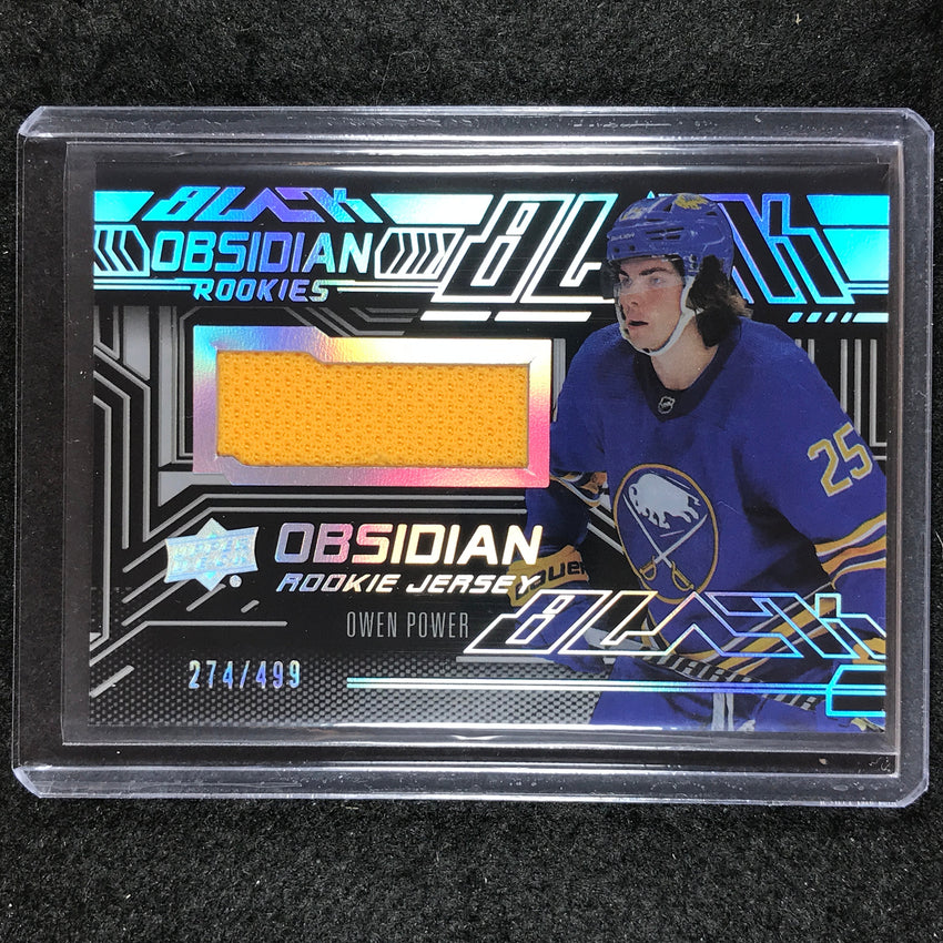2022-23 SPx NHL OWEN POWER UD Black Obsidian Rookie Jersey 274/499