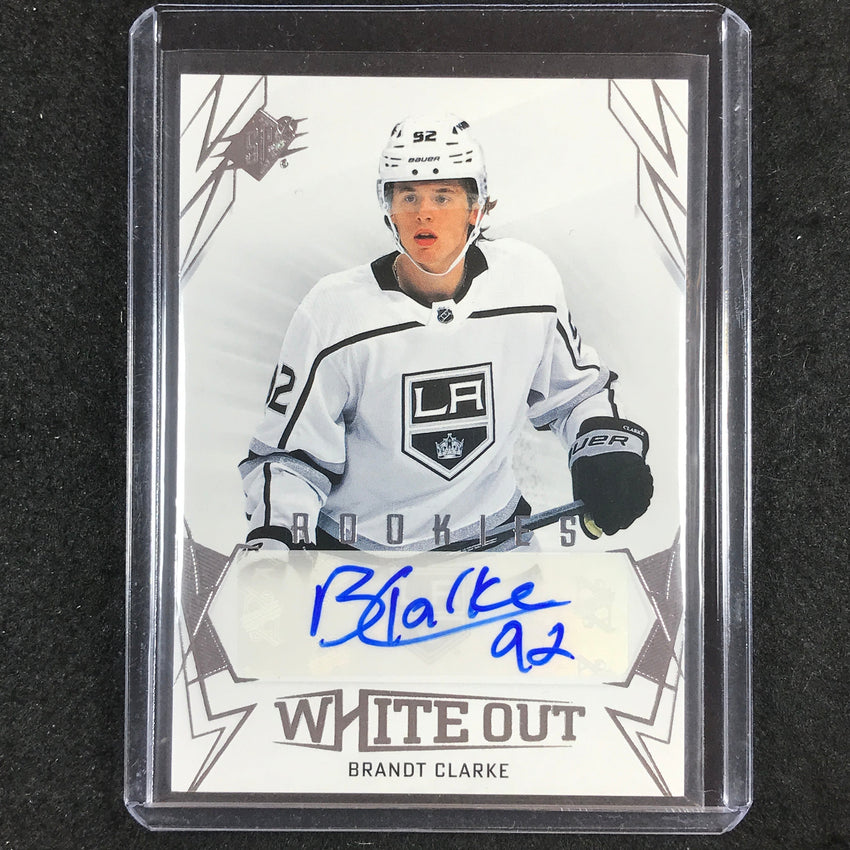 2022-23 SPx NHL BRANDT CLARKE White Out Rookie Auto #BC