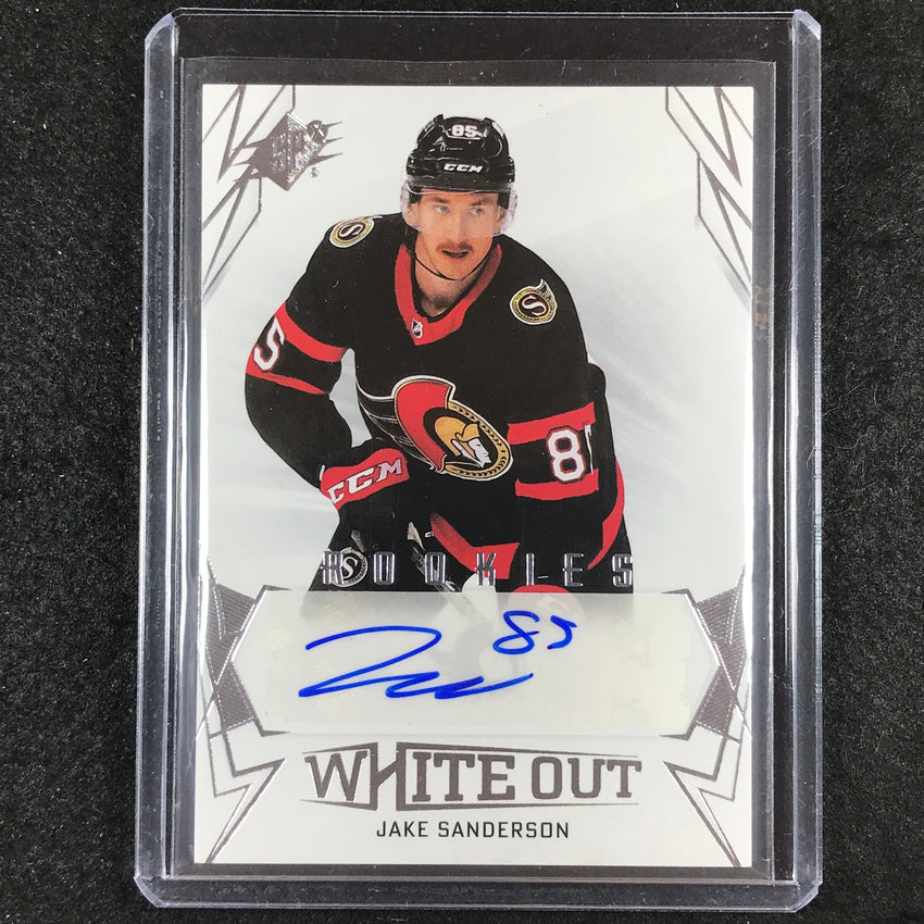 2022-23 SPx NHL JAKE SANDERSON White Out Rookie Auto #SA
