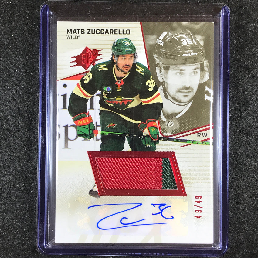 2022-23 SPx NHL MATS ZUCCARELLO Base Patch Auto Red 49/49