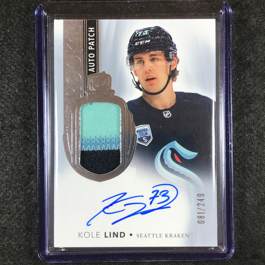 2021-22 The Cup Hockey KOLE LIND Rookie Patch Auto 81/249 #110