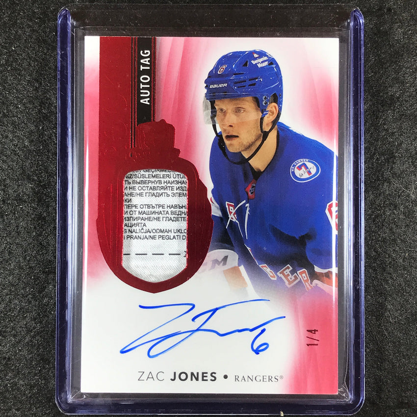 2021-22 The Cup Hockey ZAC JONES Rookie Tag Auto Red Foil 1/4 #105