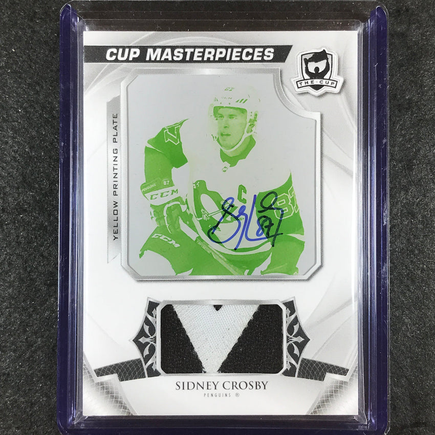 2021-22 The Cup Hockey SIDNEY CROSBY Update Printing Plate Yellow Patch Auto 1/1