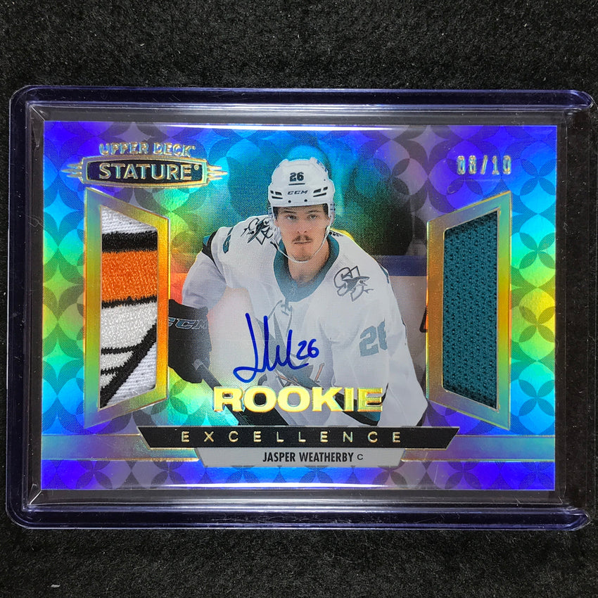 2021-22 Stature NHL JASPER WEATHERBY Rookie Excellence Patch Auto 8/10