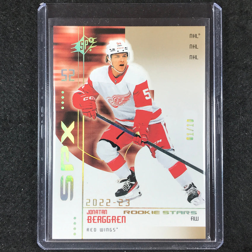 2022-23 SPx NHL JONATHAN BERGGREN 2002-03 Retro Rookie Stars Gold Spectrum 1/10