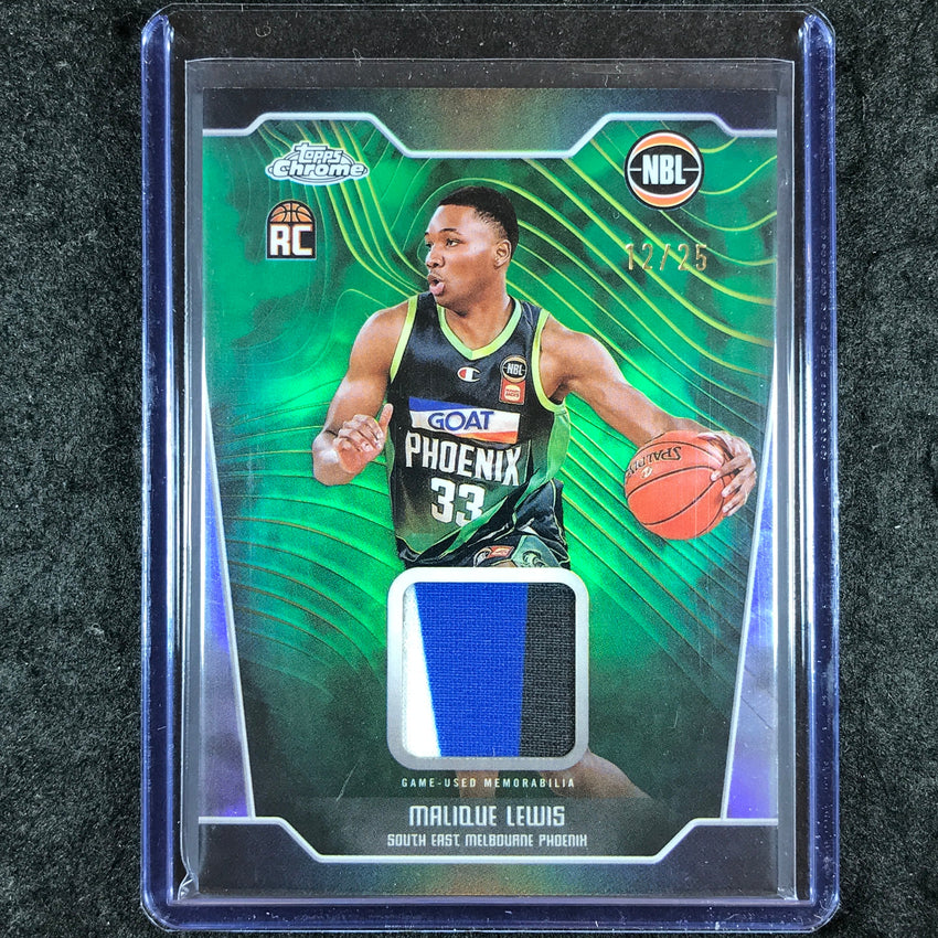 2024-25 Topps Chrome NBL MALIQUE LEWIS Rookie Patch Relic Premium 12/25
