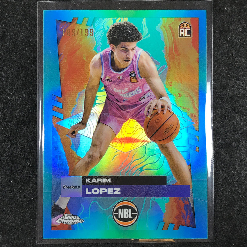 2024-25 Topps Chrome NBL KARIM LOPEZ Rookie Base Aqua /199 #51