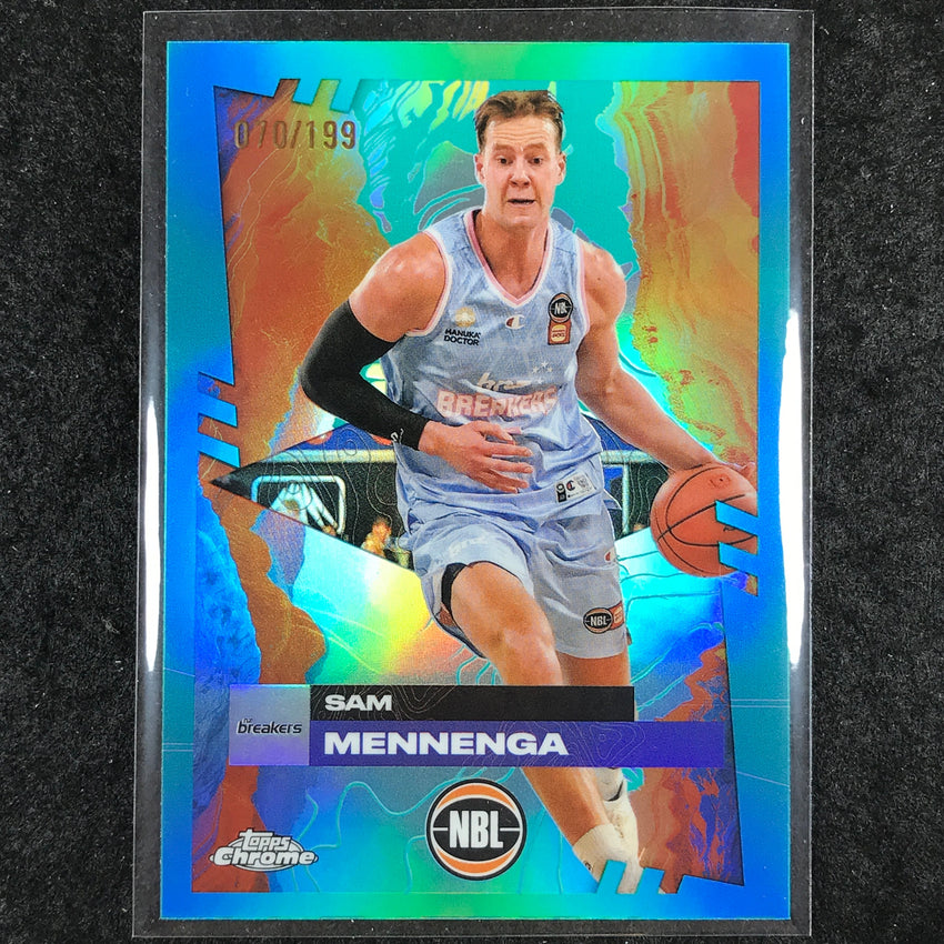 2024-25 Topps Chrome NBL SAM MENNENGA Base Aqua /199 #56