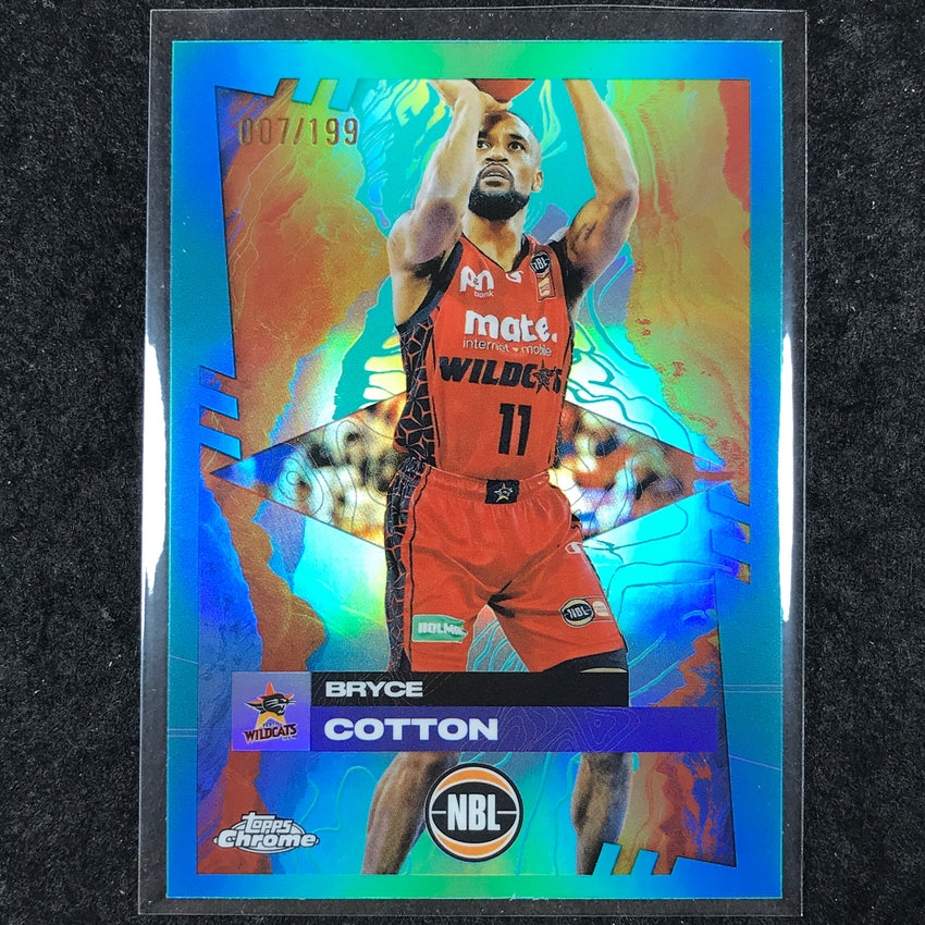 2024-25 Topps Chrome NBL BRYCE COTTON Base Aqua /199 #62