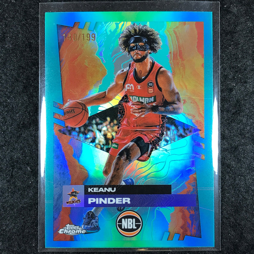 2024-25 Topps Chrome NBL KEANU PINDER Base Aqua /199 #63