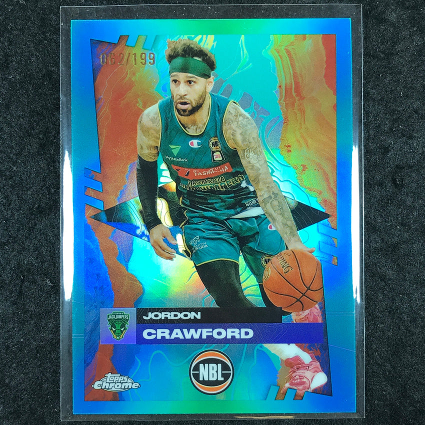 2024-25 Topps Chrome NBL JORDON CRAWFORD Base Aqua /199 #91
