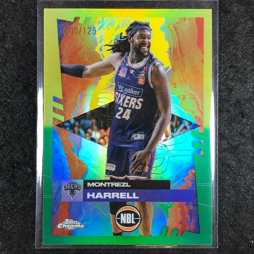 2024-25 Topps Chrome NBL MONTREZL HARRELL Base Golden Wattle /125 #9