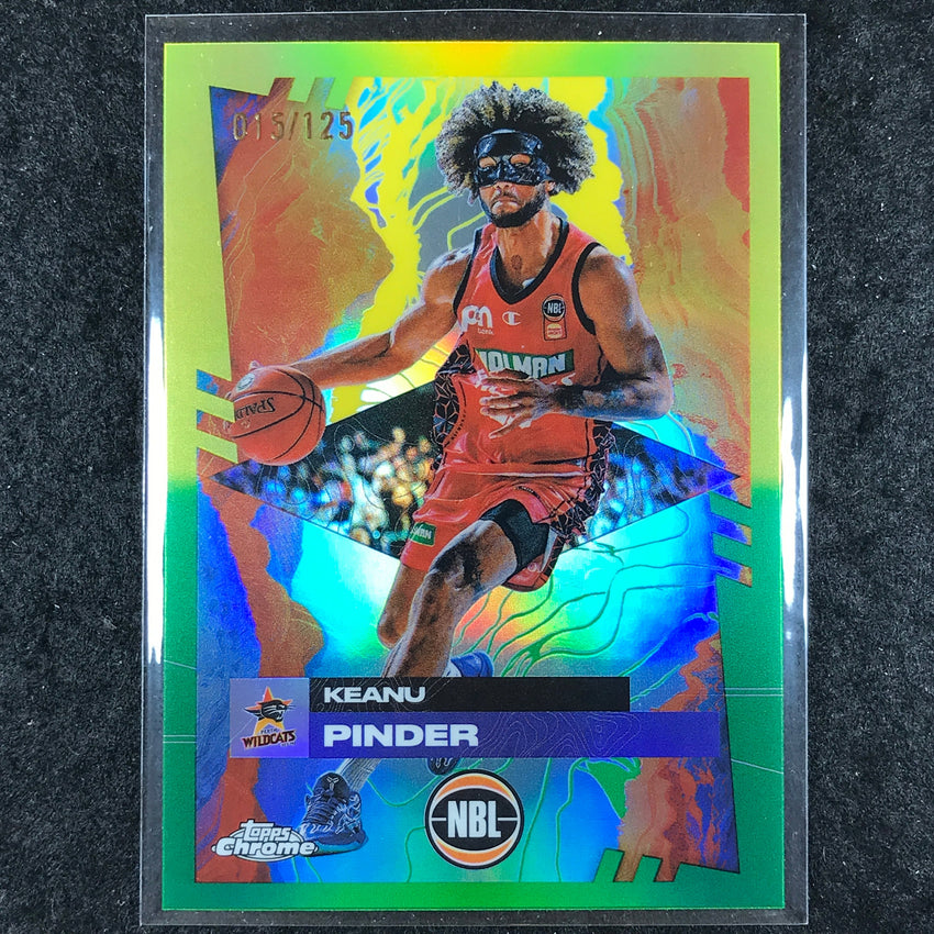 2024-25 Topps Chrome NBL KEANU PINDER Base Golden Wattle /125 #63