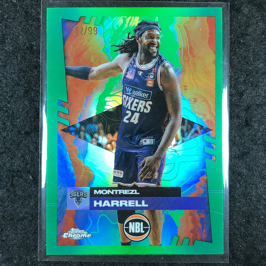 2024-25 Topps Chrome NBL MONTREZL HARRELL Base Green 52/99 #9