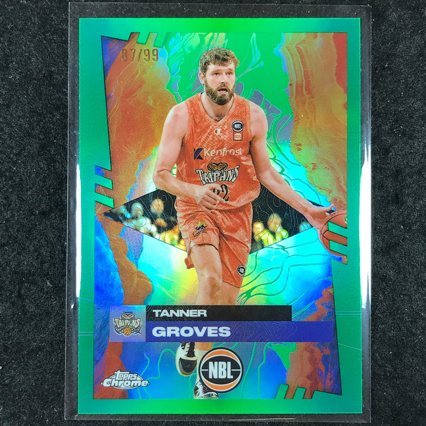 2024-25 Topps Chrome NBL TANNER GROVES Base Green 87/99 #25