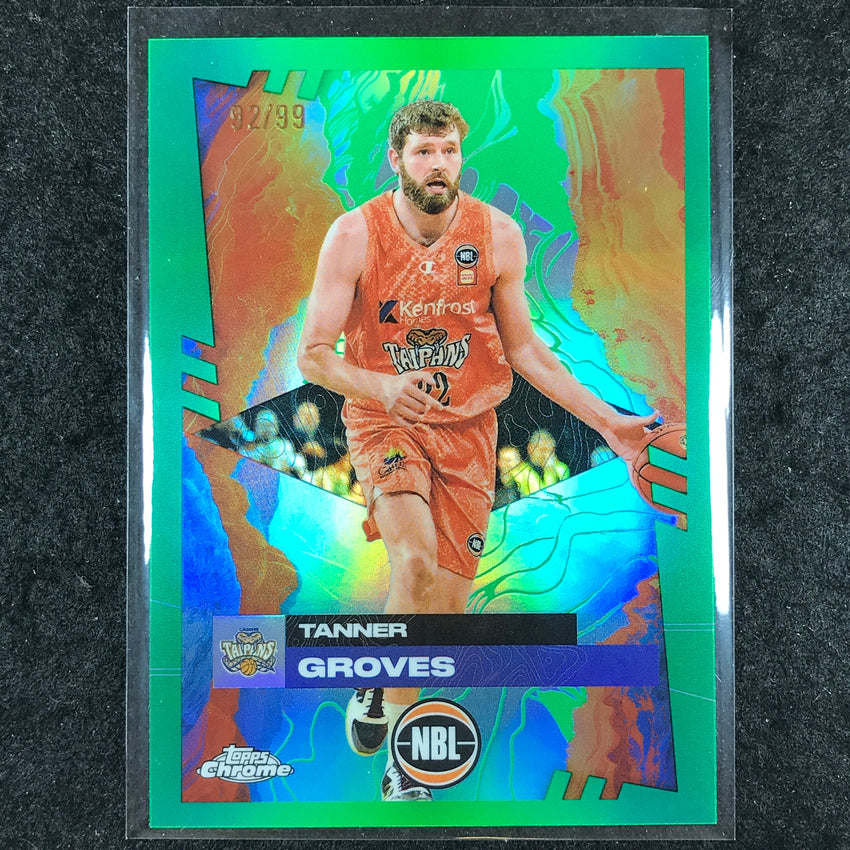 2024-25 Topps Chrome NBL TANNER GROVES Base Green 92/99 #25