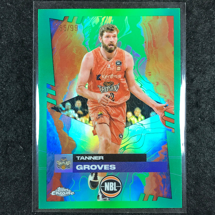 2024-25 Topps Chrome NBL TANNER GROVES Base Green 55/99 #25