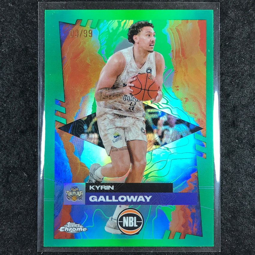 2024-25 Topps Chrome NBL KYRIN GALLOWAY Base Green 3/99 #27