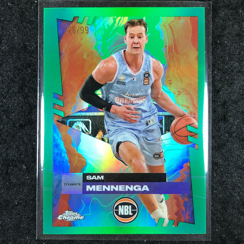 2024-25 Topps Chrome NBL SAM MENNENGA Base Green 26/99 #56
