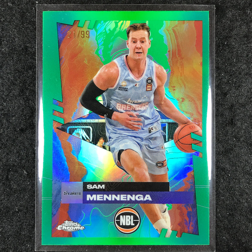 2024-25 Topps Chrome NBL SAM MENNENGA Base Green 21/99 #56