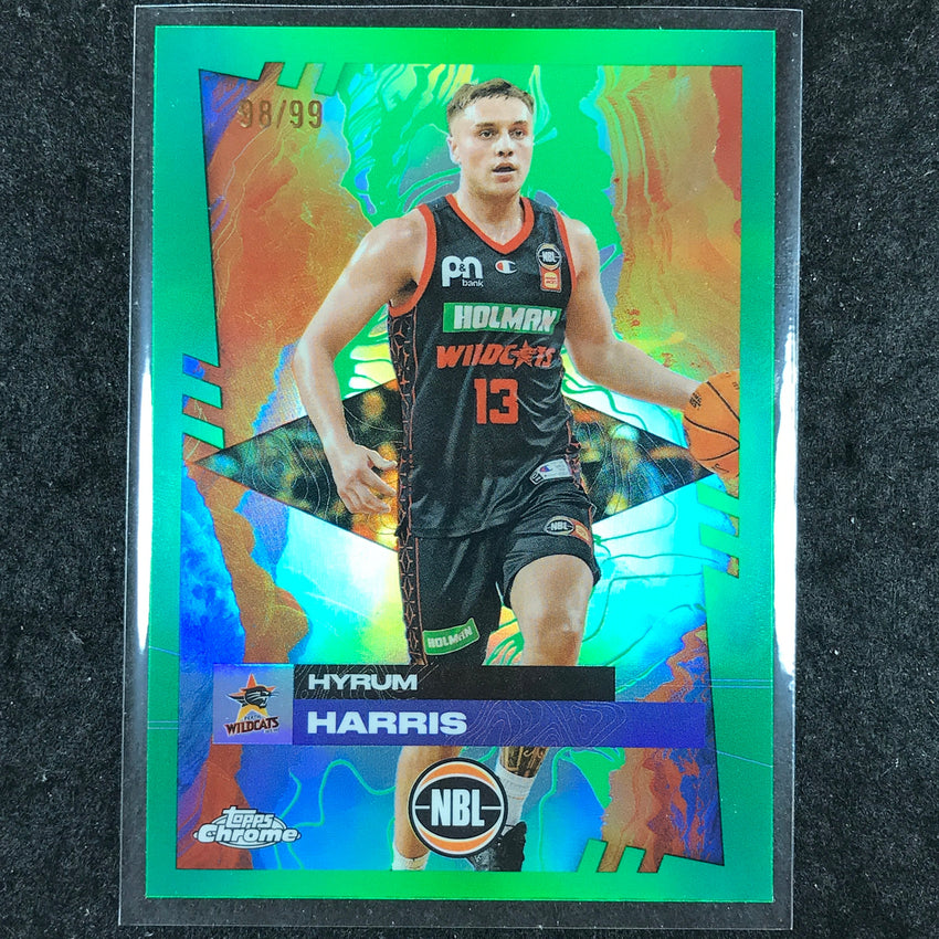 2024-25 Topps Chrome NBL HYRUM HARRIS Base Green 98/99 #68