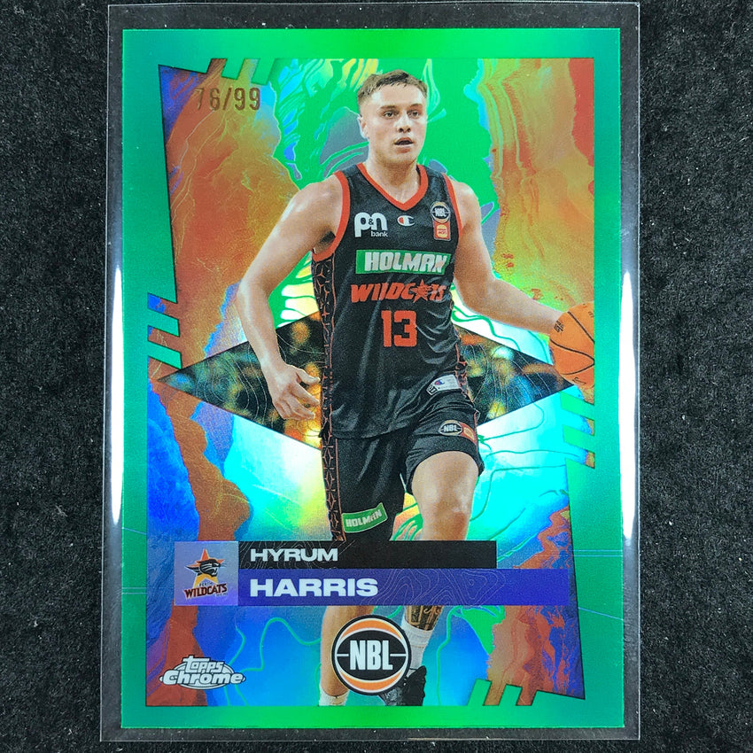 2024-25 Topps Chrome NBL HYRUM HARRIS Base Green 76/99 #68