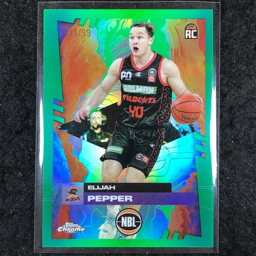 2024-25 Topps Chrome NBL ELIJAH PEPPER Rookie Base Green 85/99 #70