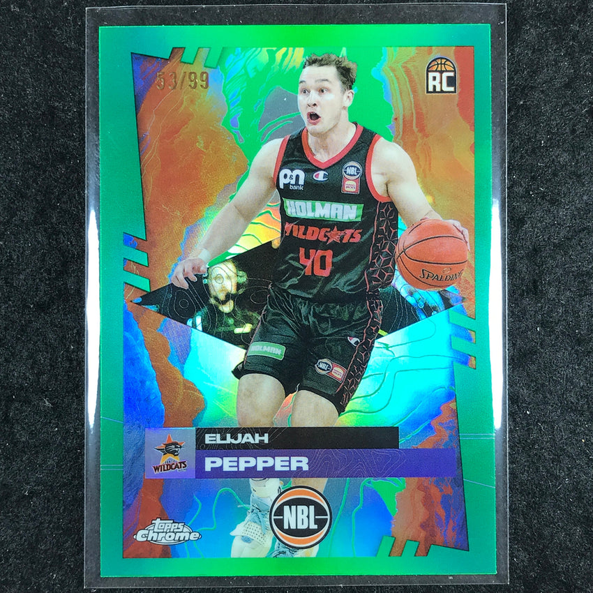 2024-25 Topps Chrome NBL ELIJAH PEPPER Rookie Base Green 53/99 #70