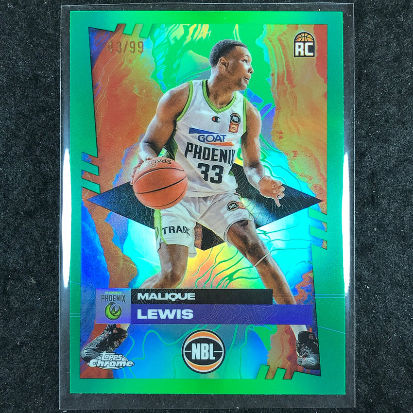 2024-25 Topps Chrome NBL MALIQUE LEWIS Rookie Base Green 43/99 #71