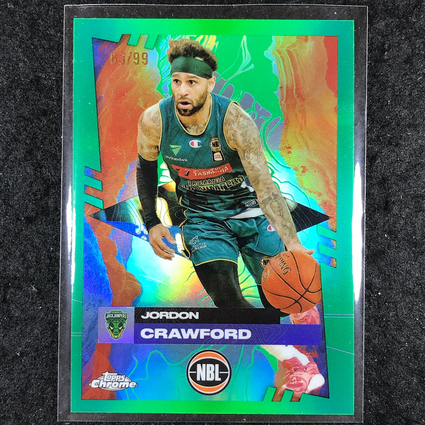 2024-25 Topps Chrome NBL JORDAN CRAWFORD Base Green 63/99 #91