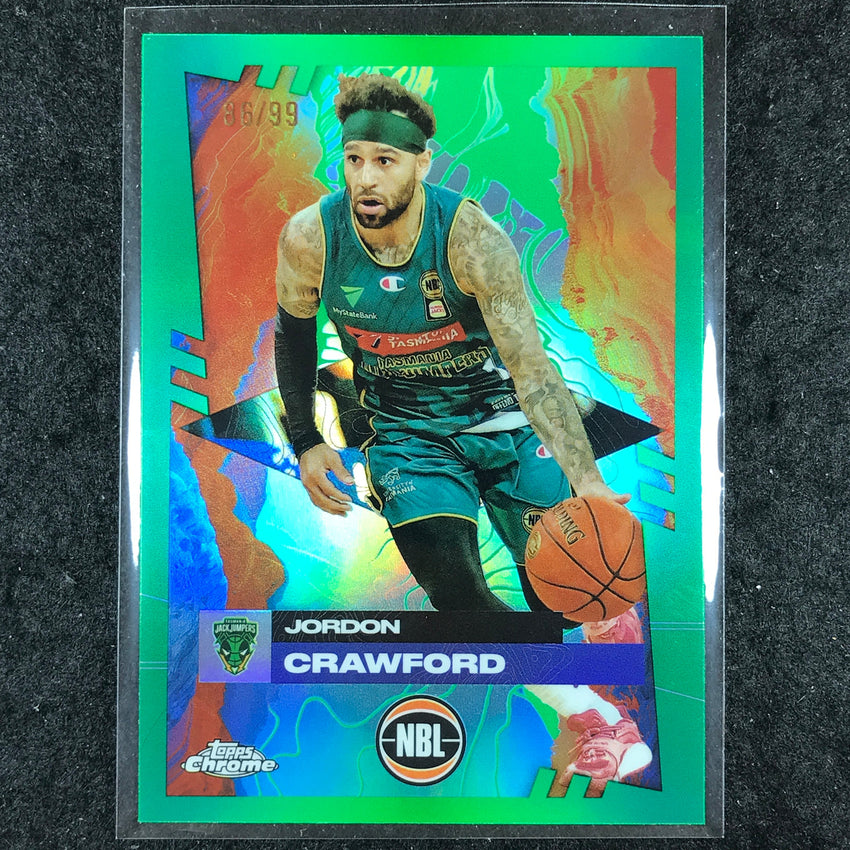 2024-25 Topps Chrome NBL JORDAN CRAWFORD Base Green 86/99 #91
