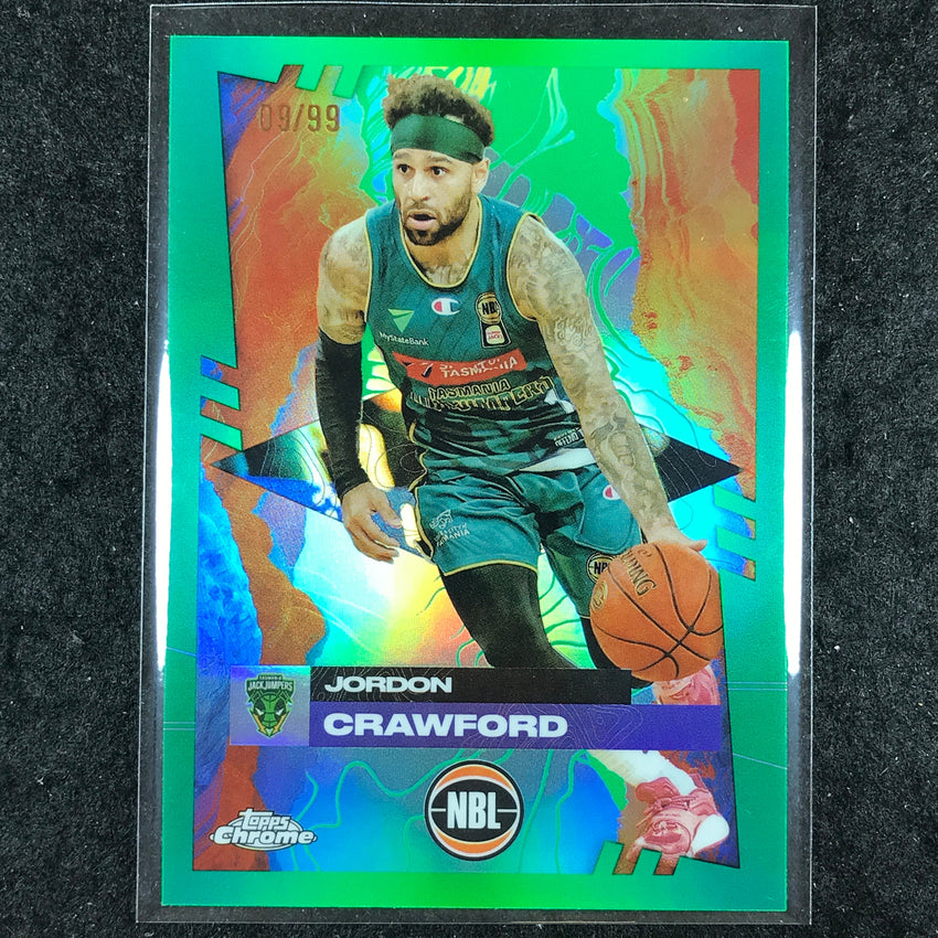 2024-25 Topps Chrome NBL JORDAN CRAWFORD Base Green 9/99 #91