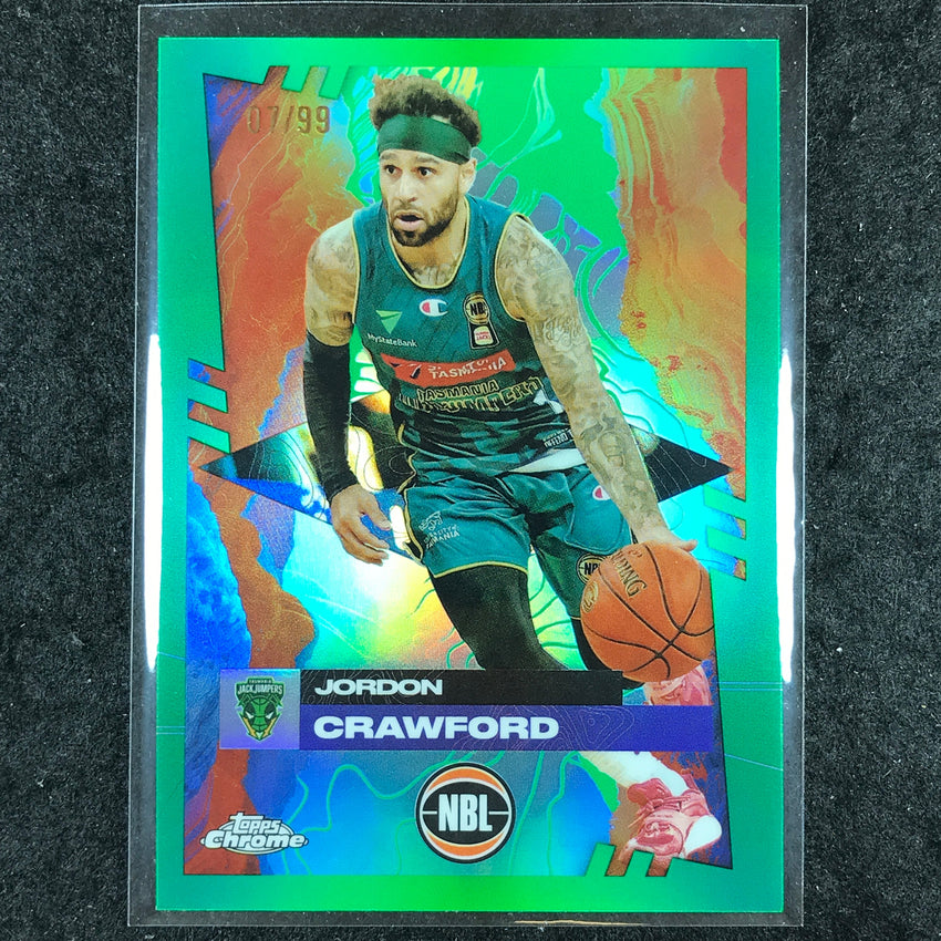 2024-25 Topps Chrome NBL JORDAN CRAWFORD Base Green 7/99 #91