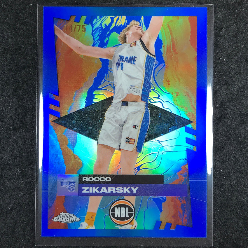 2024-25 Topps Chrome NBL ROCCO ZIKARSKY Base Blue 74/75 #11