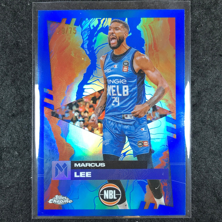 2024-25 Topps Chrome NBL MARCUS LEE Base Blue 29/75 #48