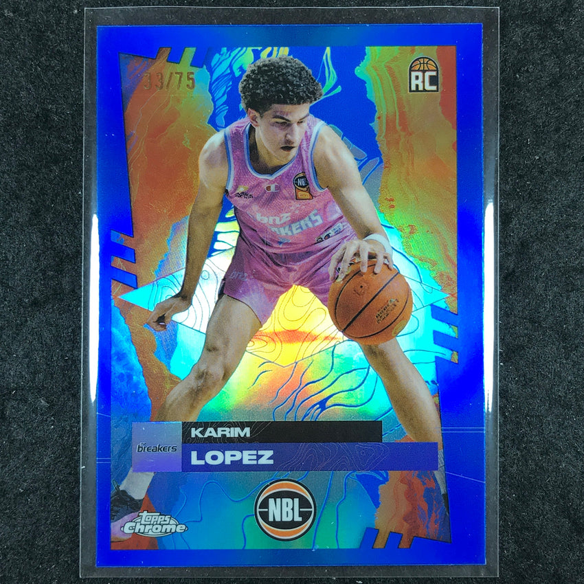 2024-25 Topps Chrome NBL KARIM LOPEZ Rookie Base Blue 33/75 #51